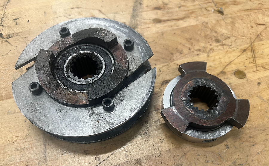 Port and starboard dog clutch halves