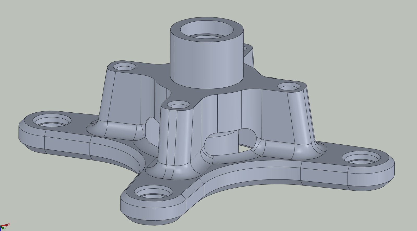 CAD model of the single-piece wheel hub