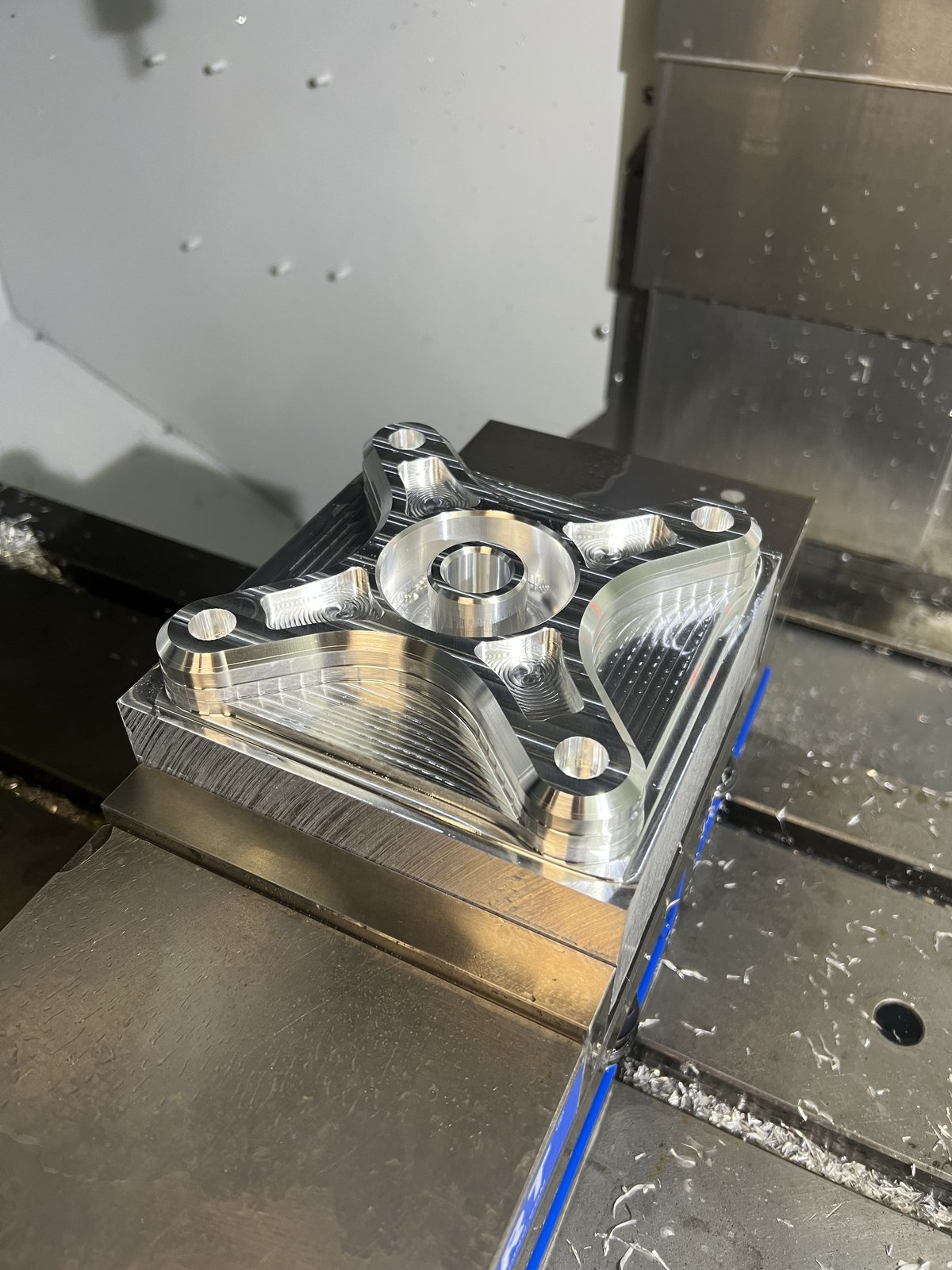 Machined hub face on the CNC mill
